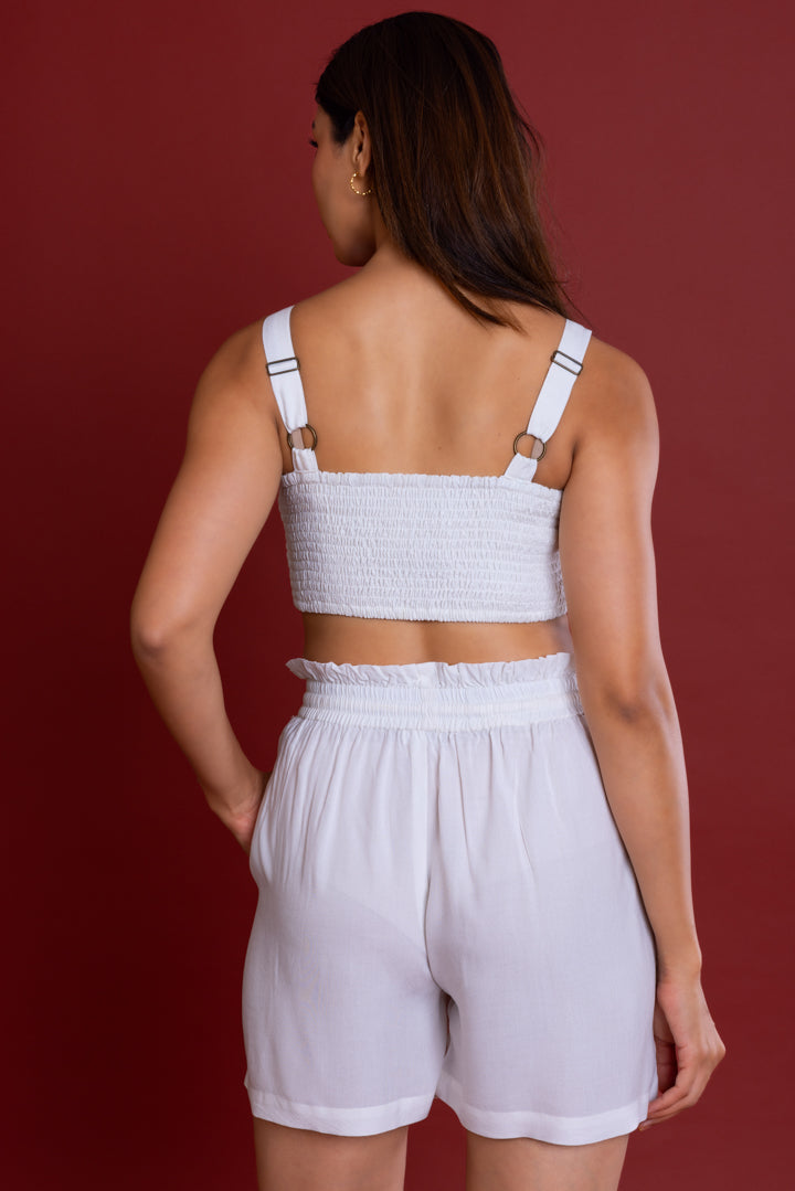White Boxy Fit Shirt Co-ord Set by Label Reyya - view 5