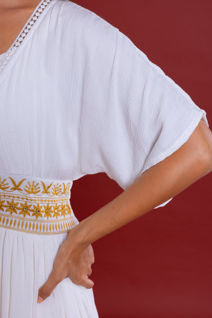 Semi Sheer Tie-Up Front Kimono by Label Reyya - view 5