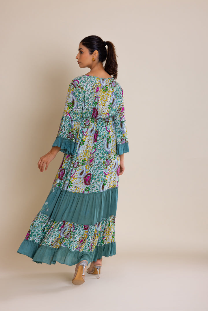 Floral Print V-neck Maxi by Label Reyya - view 3