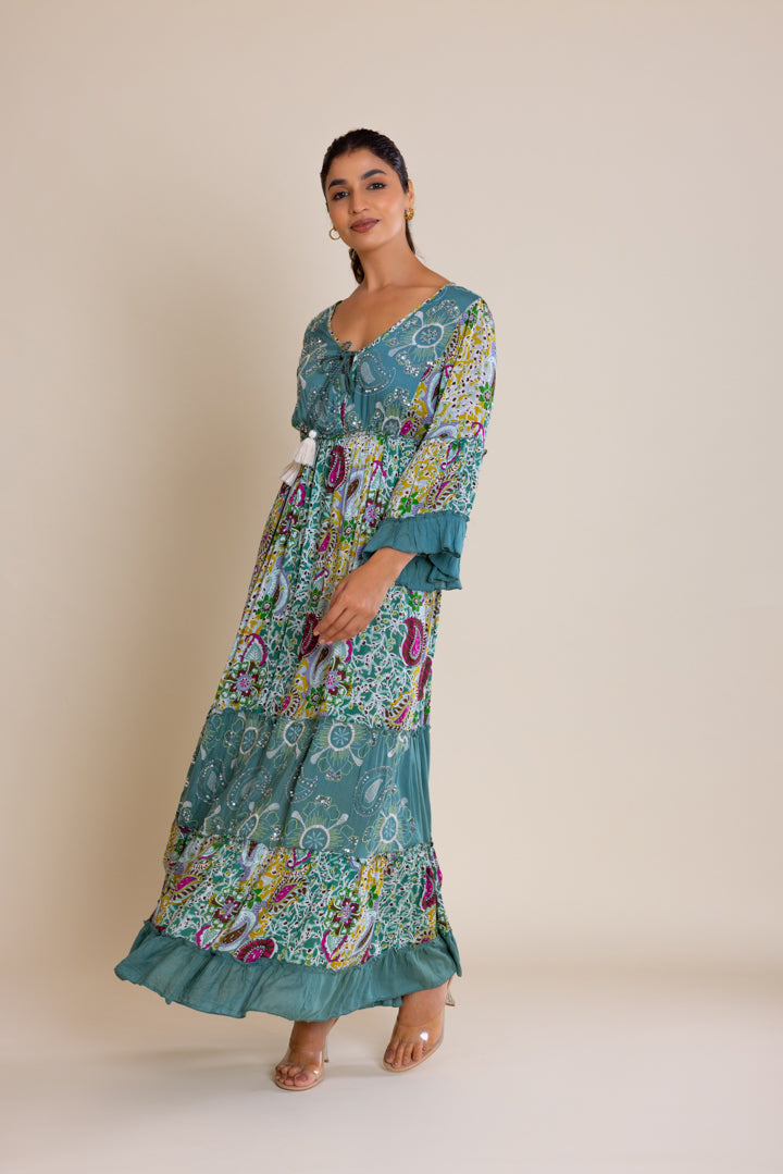 Floral Print V-neck Maxi by Label Reyya - view 7