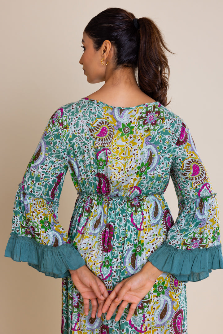 Floral Print V-neck Maxi by Label Reyya - view 4