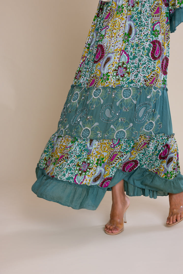 Floral Print V-neck Maxi by Label Reyya - view 6