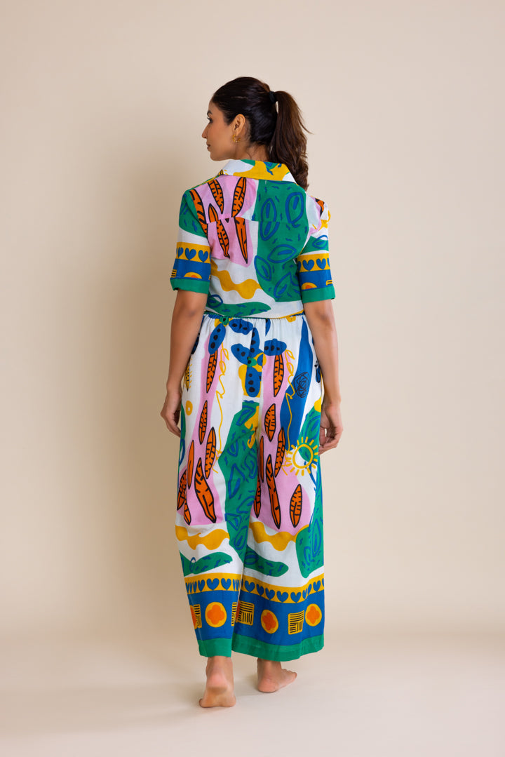 Graffiti Print Boho Cord Set(set of 2) by Label Reyya - view 3
