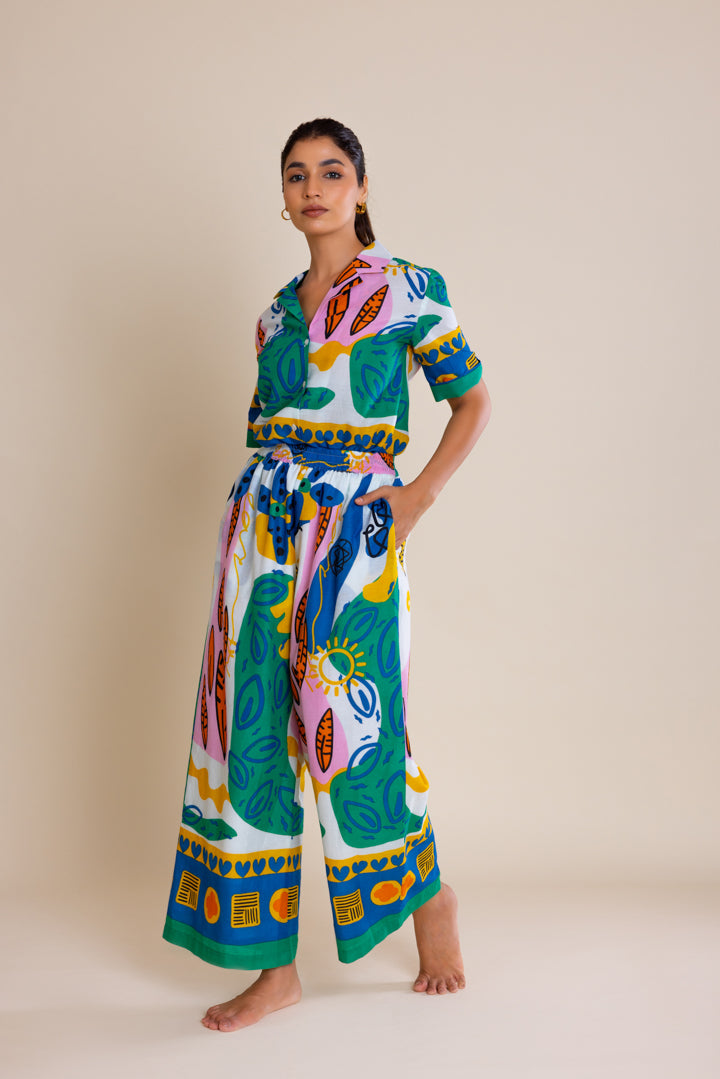 Graffiti Print Boho Cord Set(set of 2) by Label Reyya - view 6