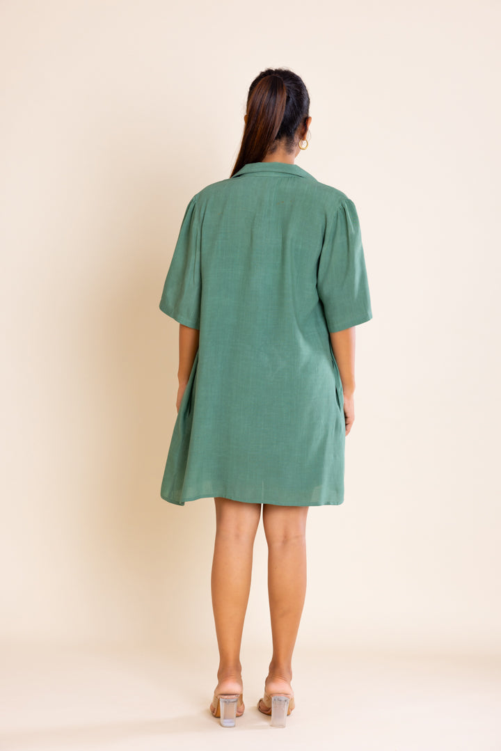 Green And White Embroidered Boho Co-ord Set by Label Reyya - view 4