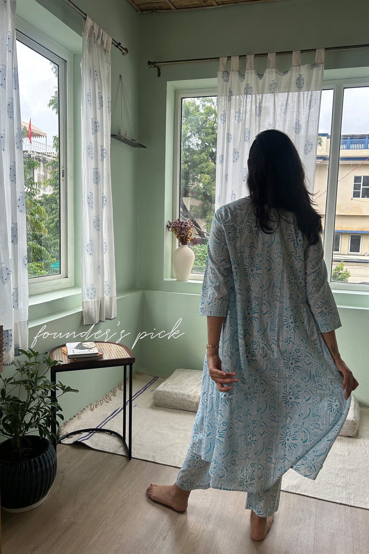 Sky Blue Soft Cotton Tunic (Set of 2)