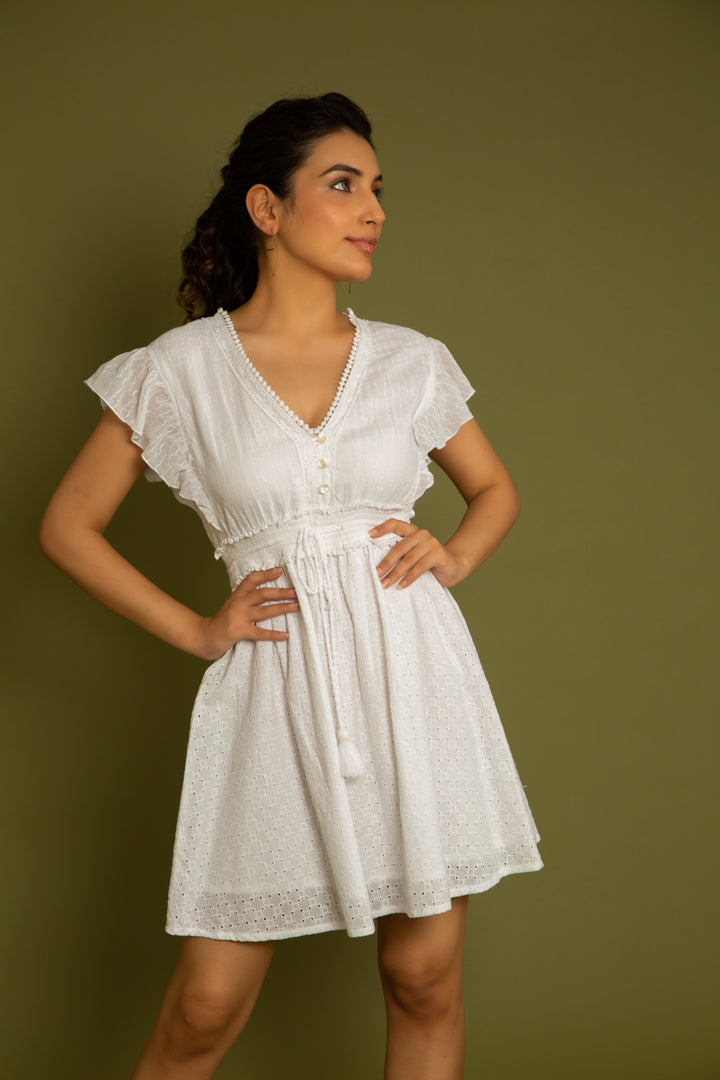 The Granada Button Down Dress — White