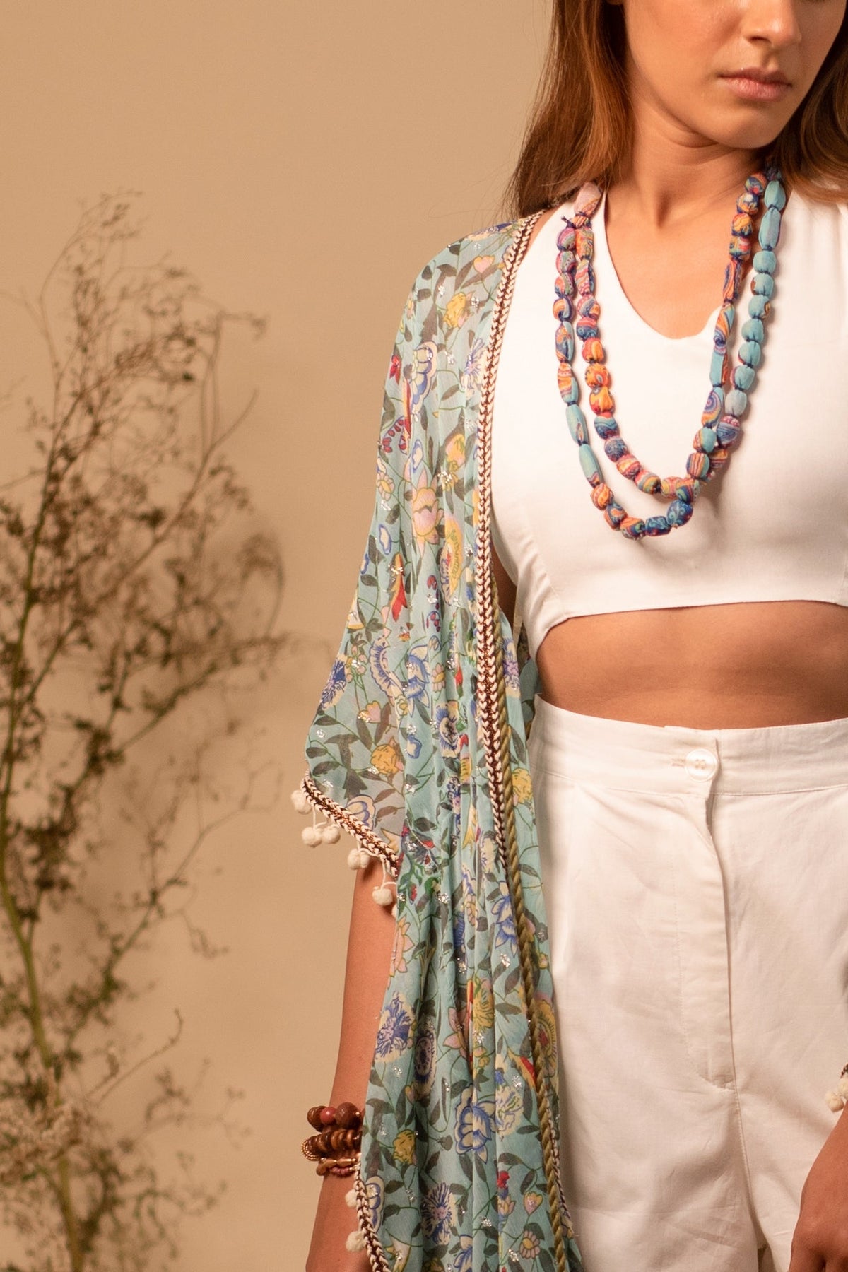 Wild Soul Blue Printed Necklace by Label Reyya - view 4