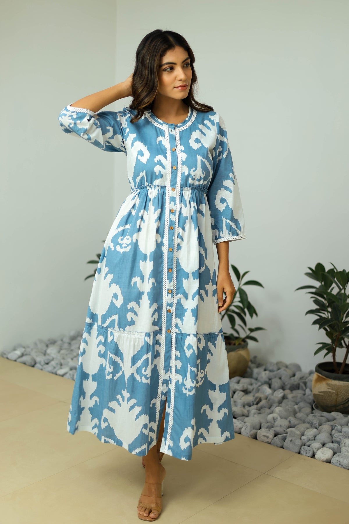 Bohemian Tribal Print Blue Maxi by Label Reyya - view 4