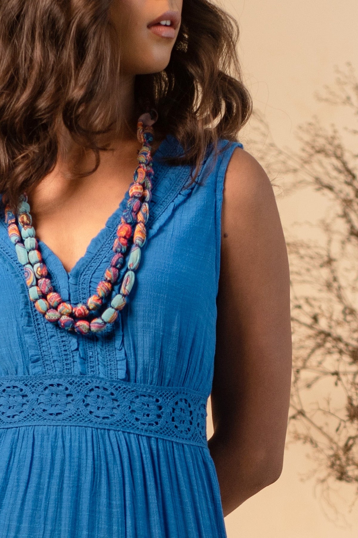 Wild Soul Blue Printed Necklace by Label Reyya - view 5