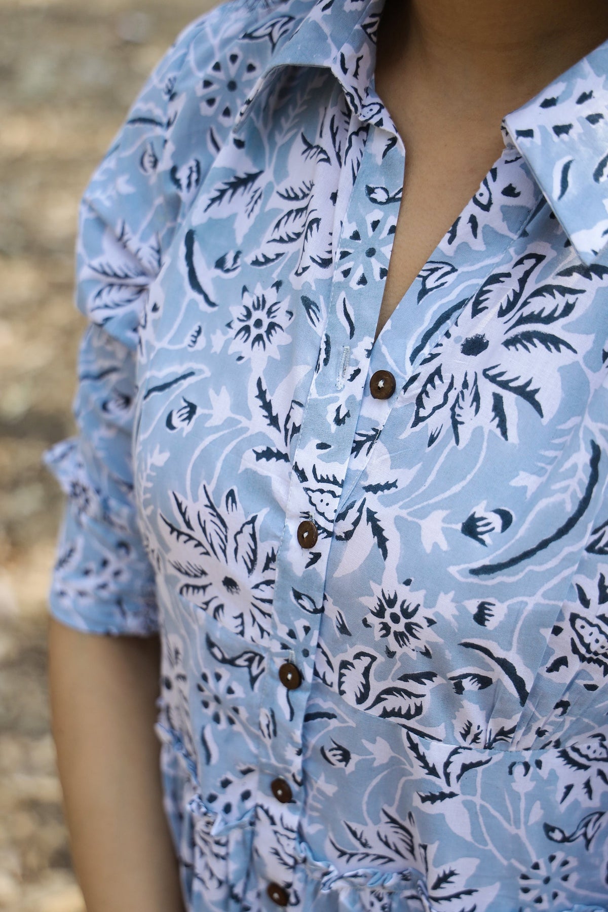 Azure Blue Shirt-Dress by Kapraaha - view 3