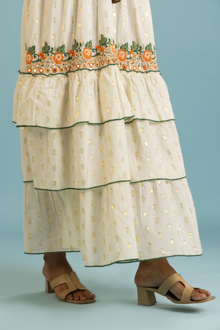 Elena Orange Floral Embroidered Boho Summer Maxi by Label Reyya - view 5