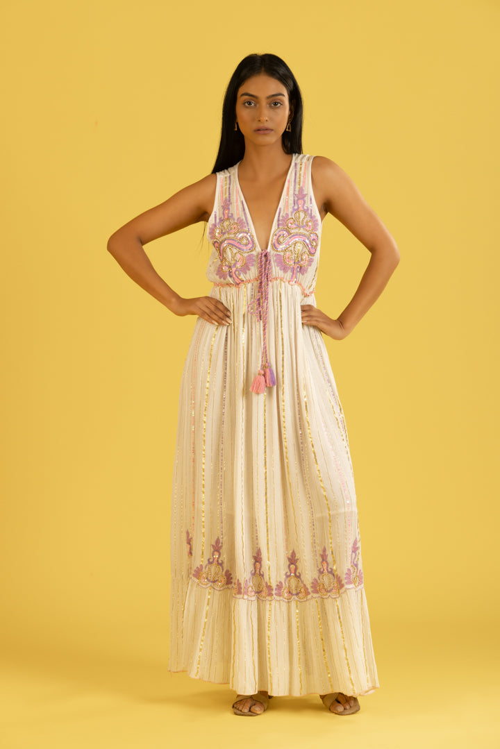 Bella Summer Bling Boho Purple Maxi