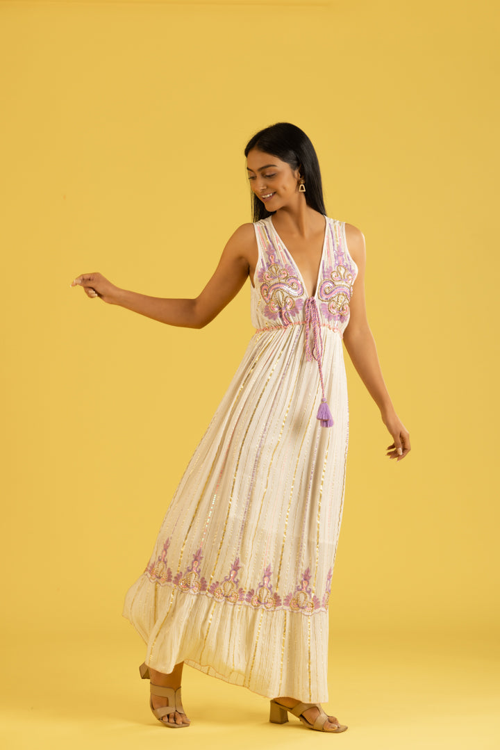 Bella Summer Bling Boho Purple Maxi by Label Reyya - view 5