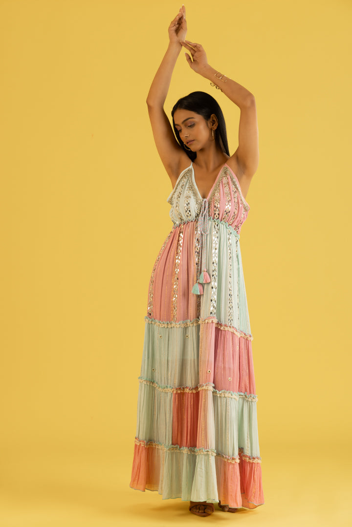 Blue Amara Boho Bling Party Maxi by Label Reyya - view 4