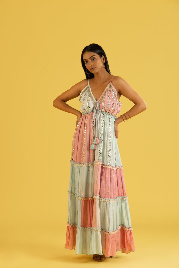 Blue Amara Boho Bling Party Maxi