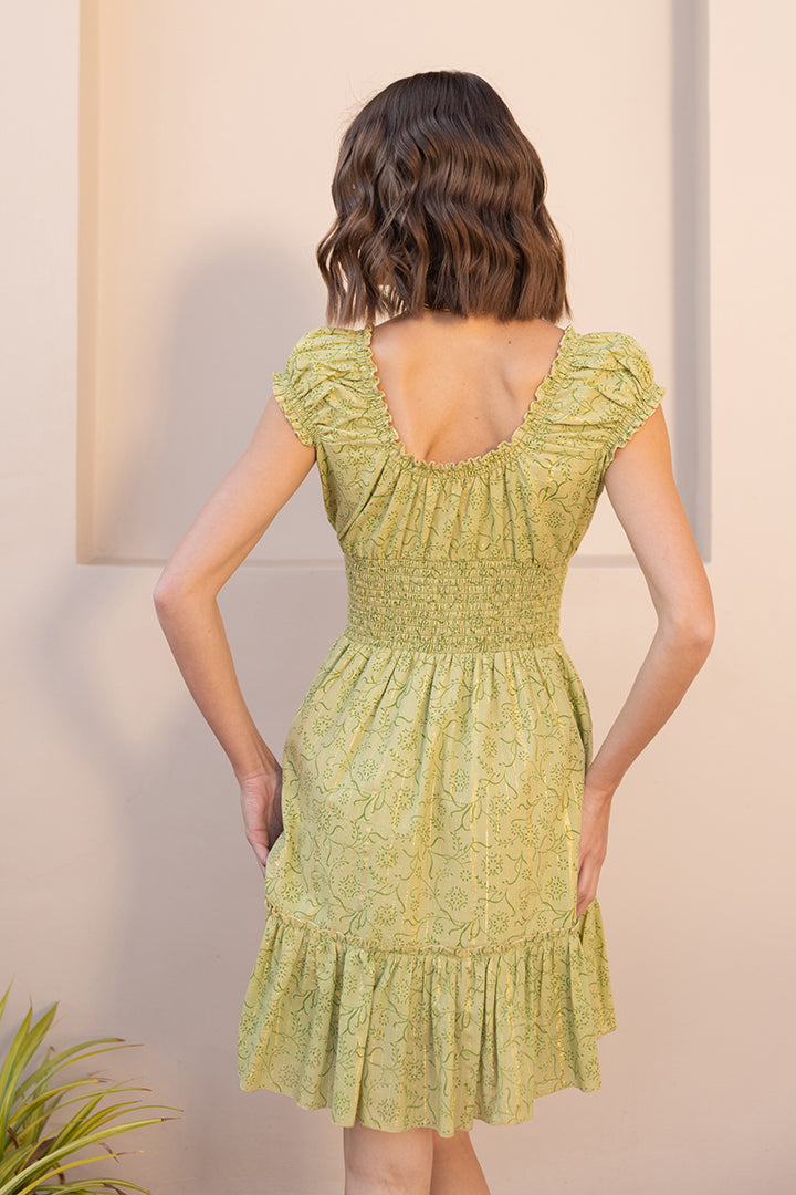 Elly Mint Green Boho Mini Dress by Label Reyya - view 3