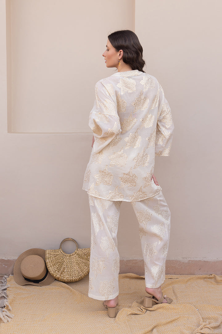 Off-white Ivory Boho Cord Set by Label Reyya - view 5