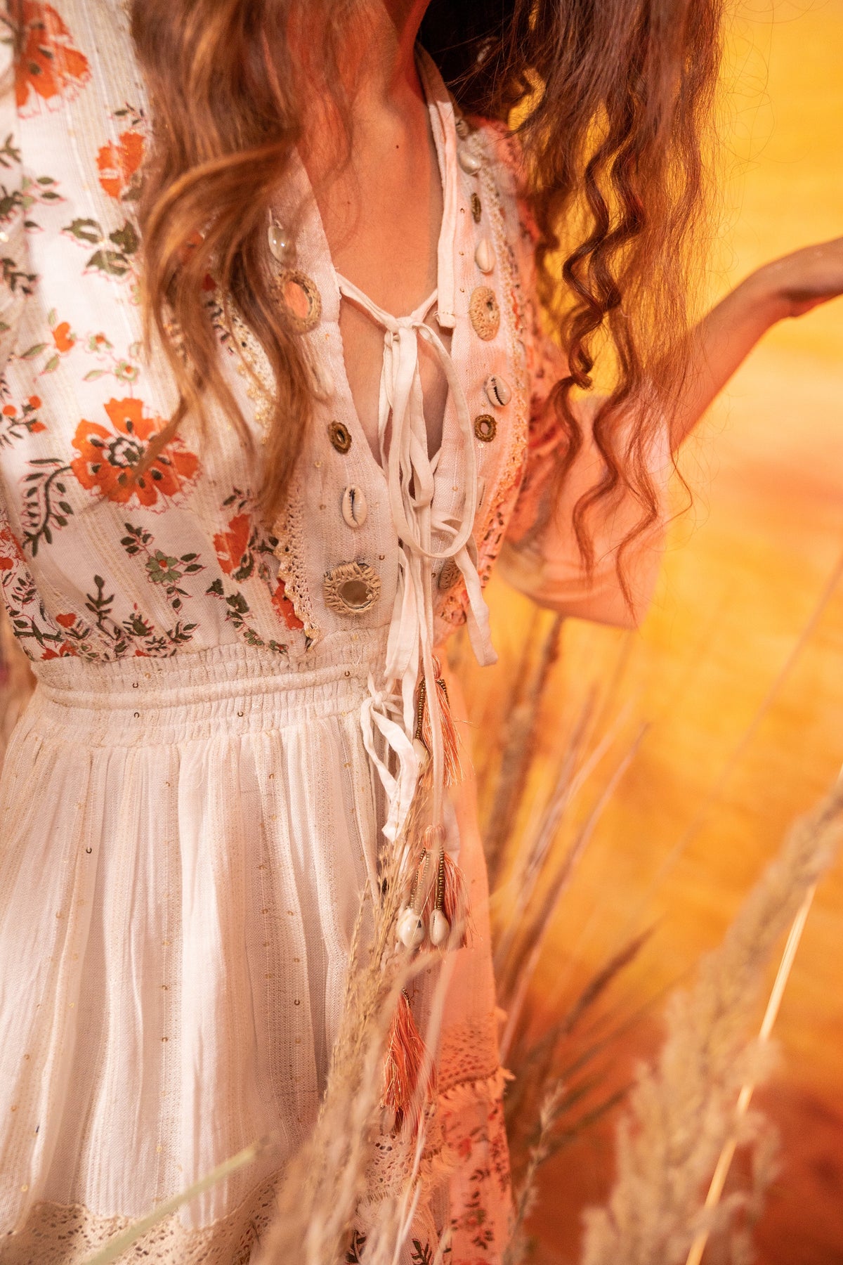 Boho White Shell Dress by Label Reyya - view 5