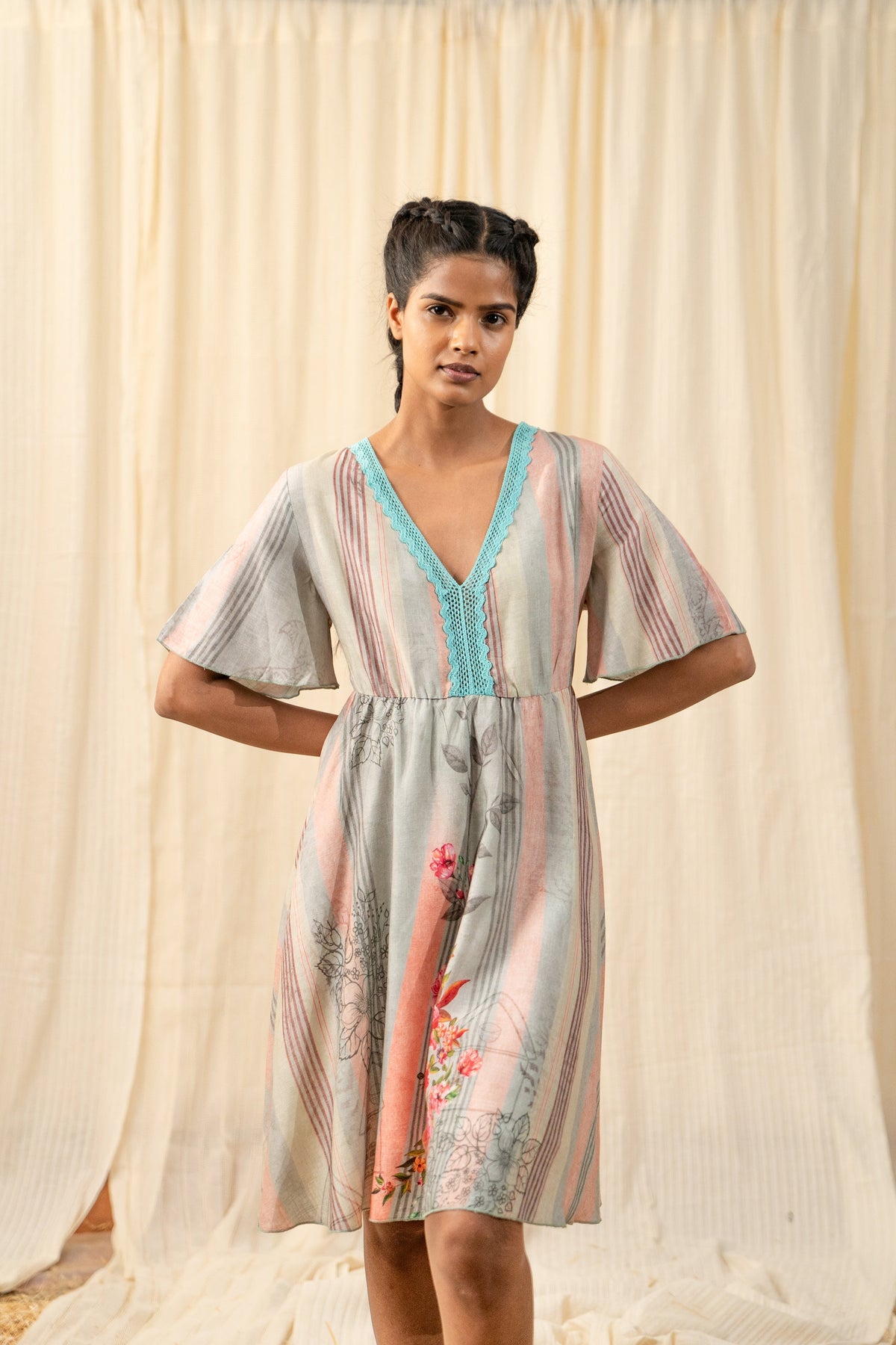 Oriental Striped Dress — Multi