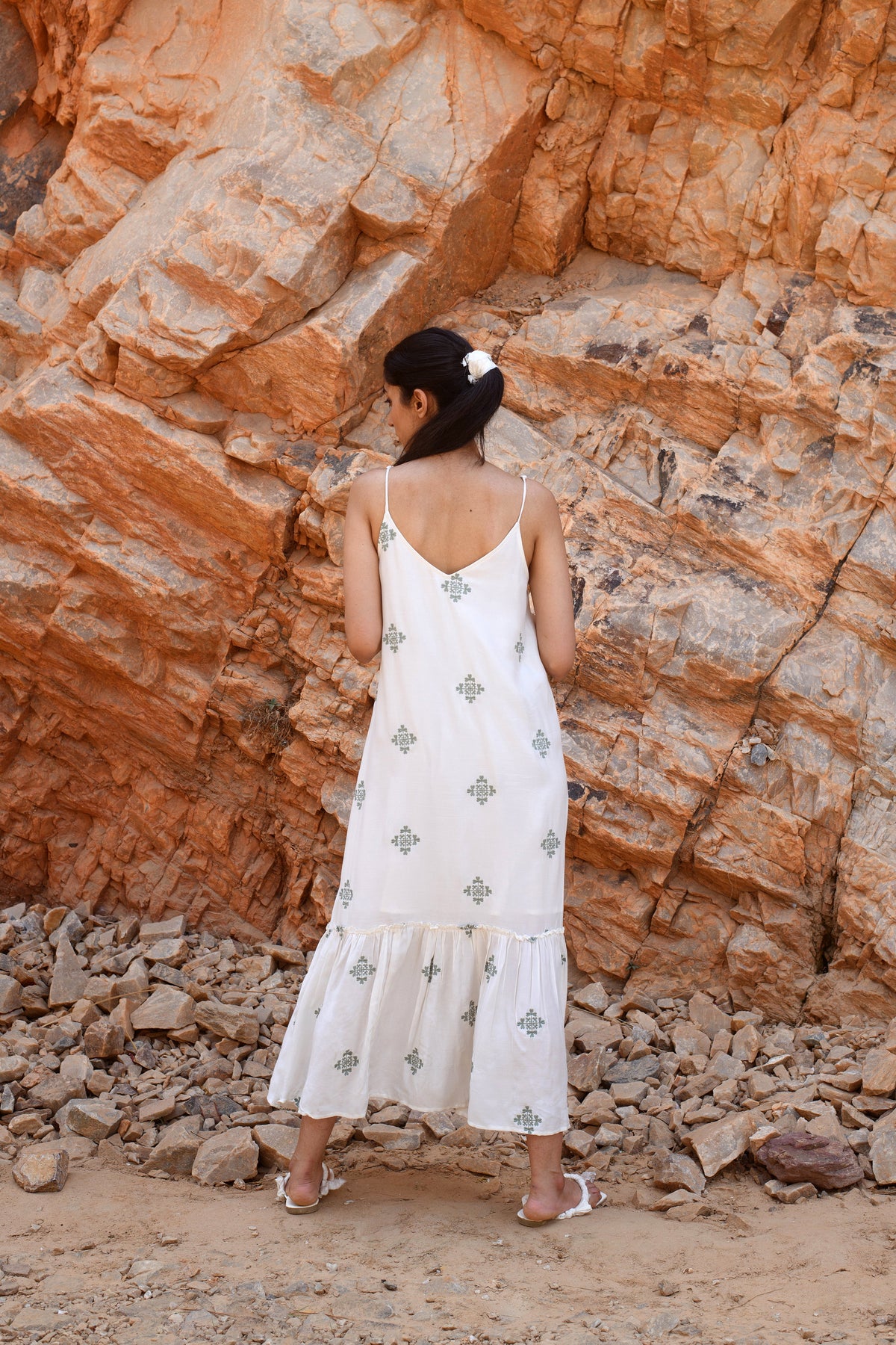 Off white Strappy Maxi by Kapraaha - view 4