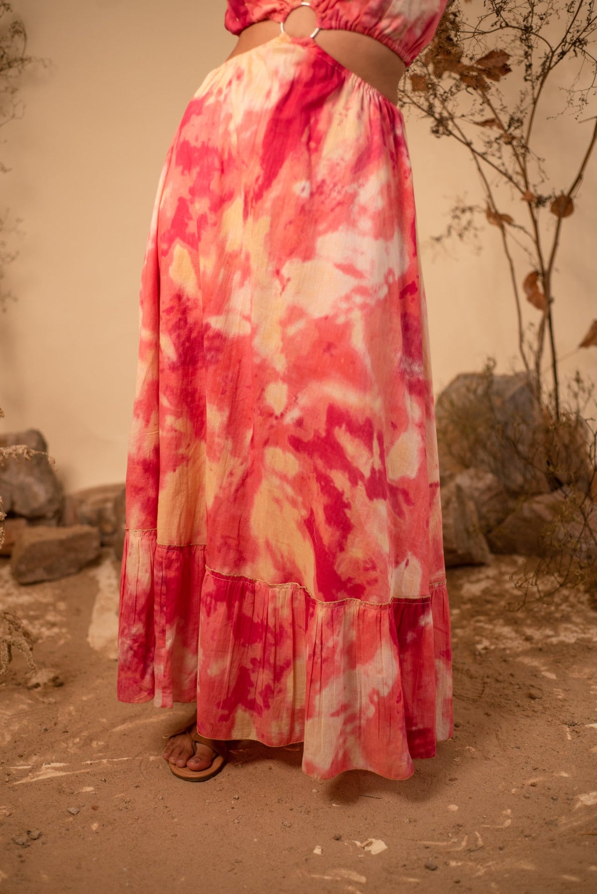 Tie-Dye Ring Tiered Maxi Dress by Label Reyya - view 7