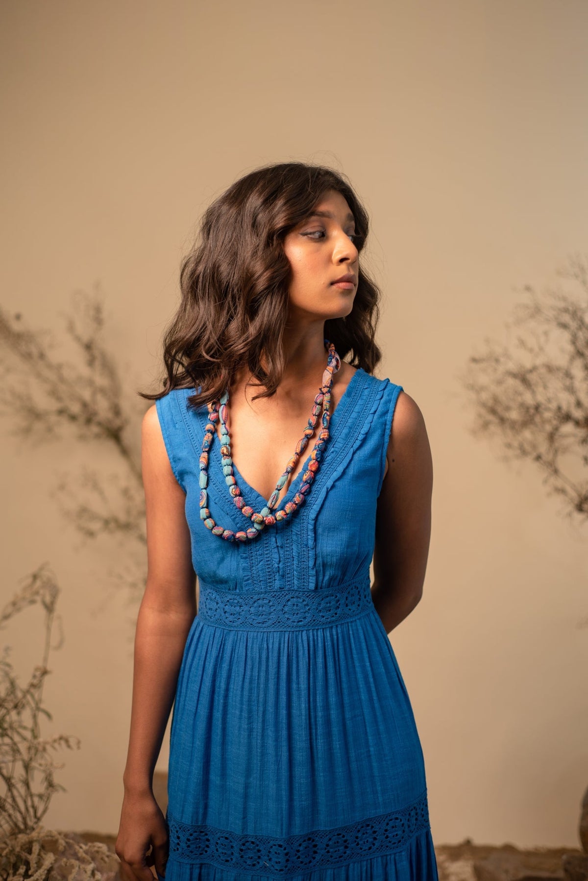 Wild Soul Blue Printed Necklace by Label Reyya - view 3