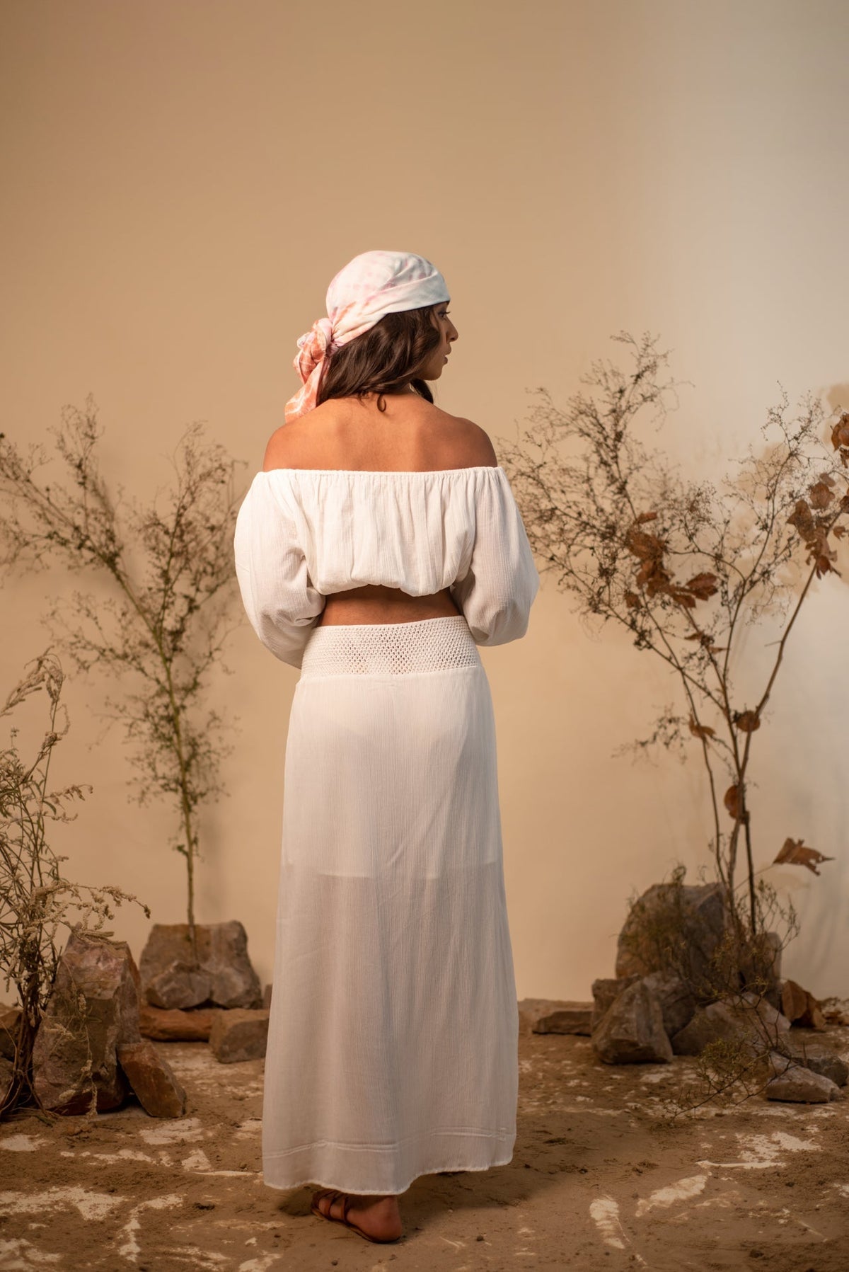 White Skirt With Slits by Label Reyya - view 6