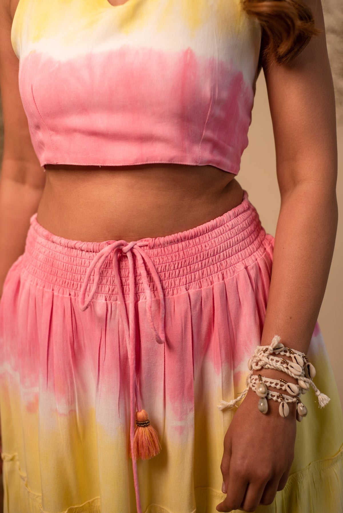 Tie-Dye Halter Neck Top And Skirt Co-Ord Set (Set of 2) by Label Reyya - view 5