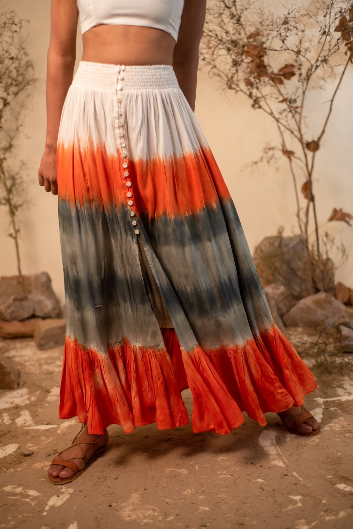 Halter Neck Top And Tie-Dye Skirt Co-Ord Set (Set of 2) by Label Reyya - view 5