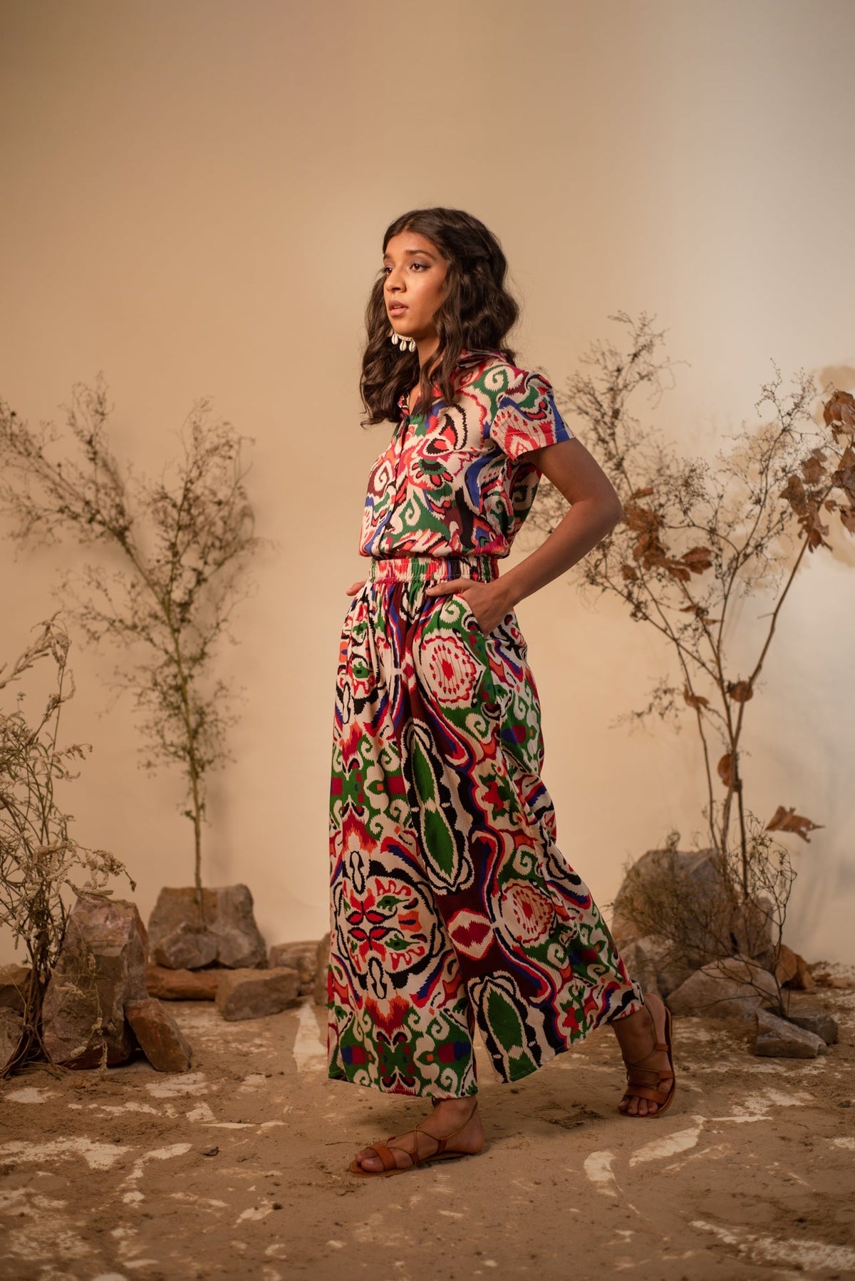 Mosaic Printed Co-Ord Set (Set of 2) — Red
