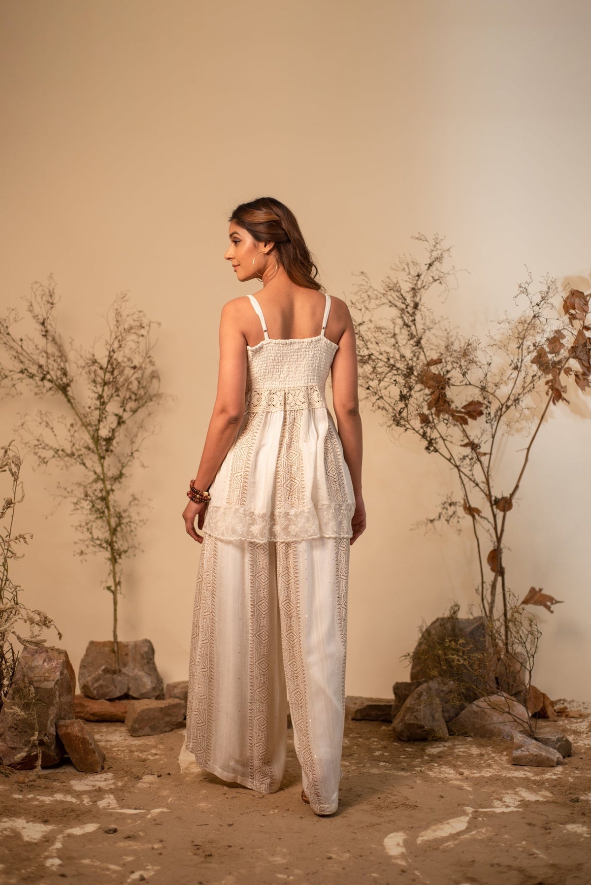 Boho off white lace co-ord set (Set of 2) by Label Reyya - view 3