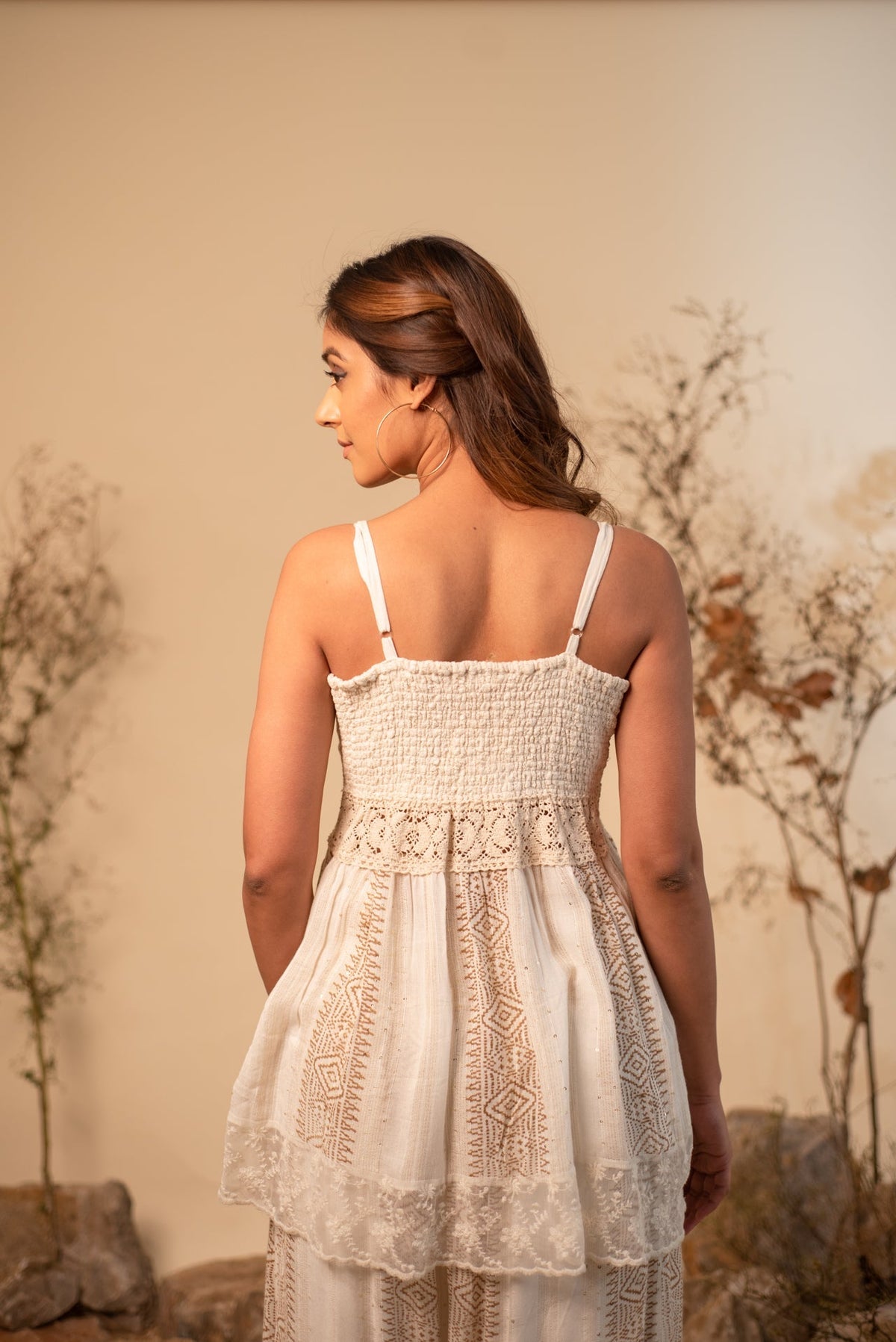 Boho off white lace co-ord set (Set of 2) by Label Reyya - view 4