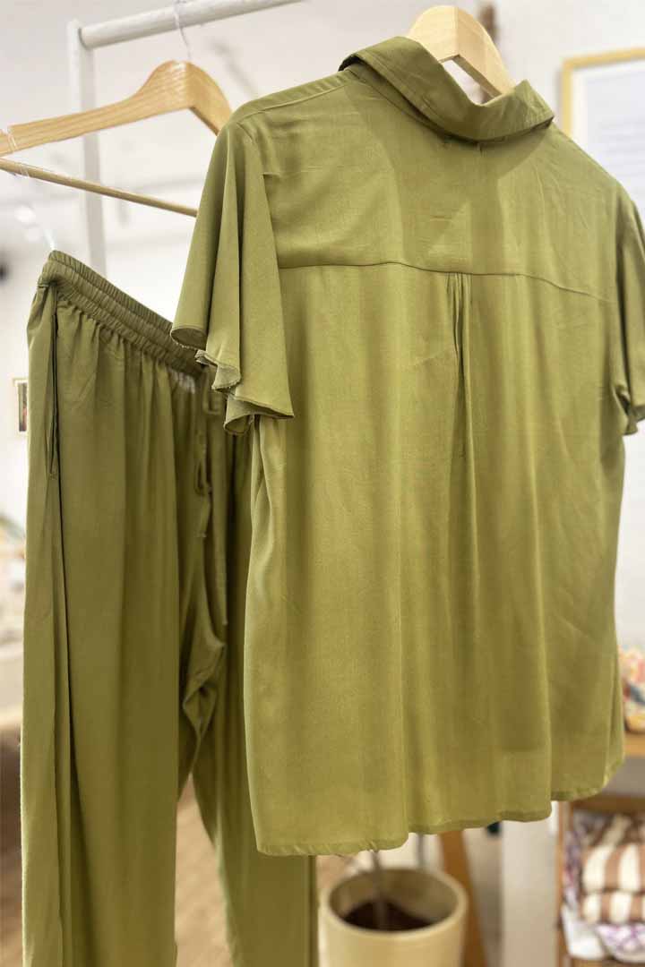 Solid Sage Green Boho Cord set by Label Reyya - view 6