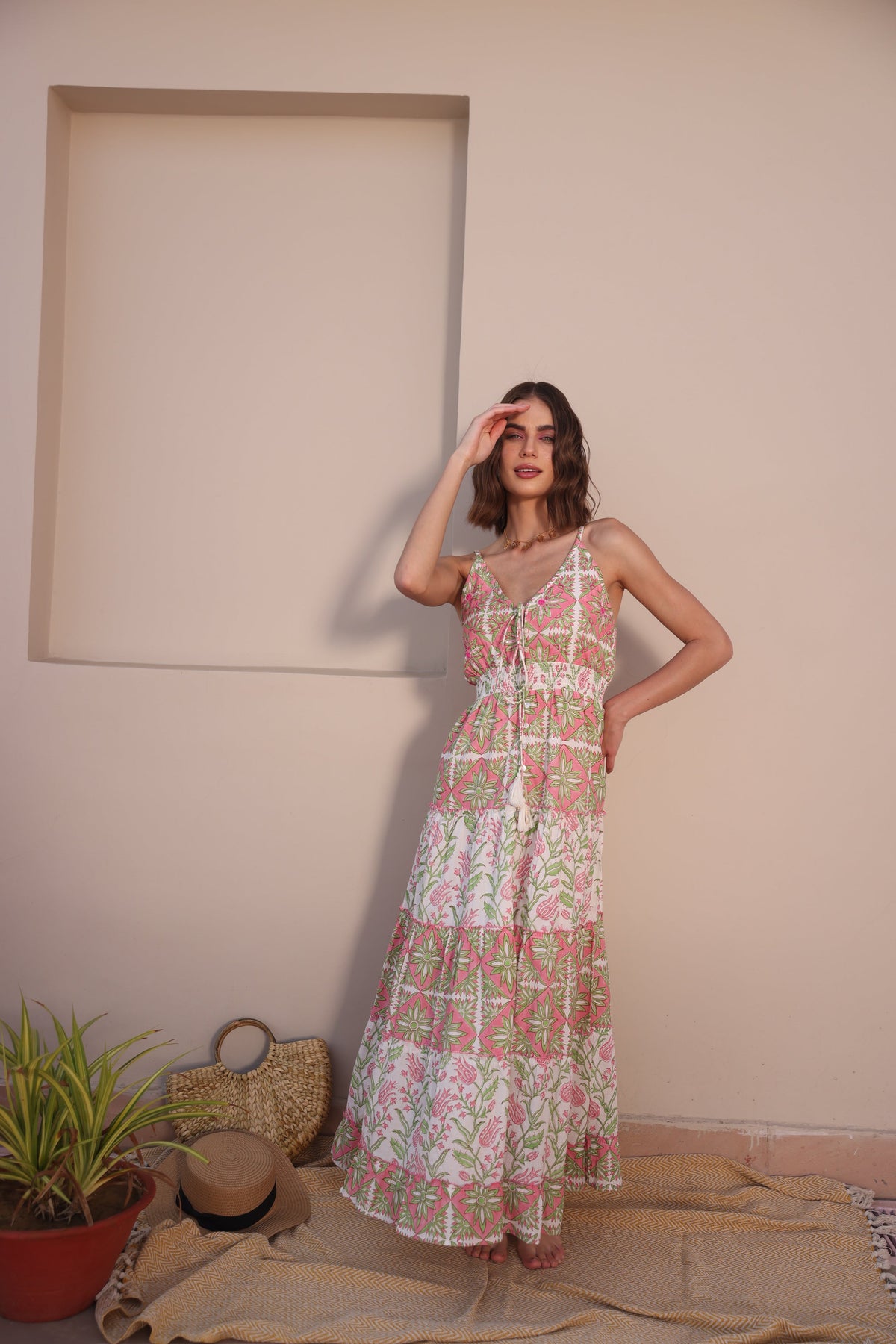 Foral Print V-neck Maxi Dress by Label Reyya - view 3