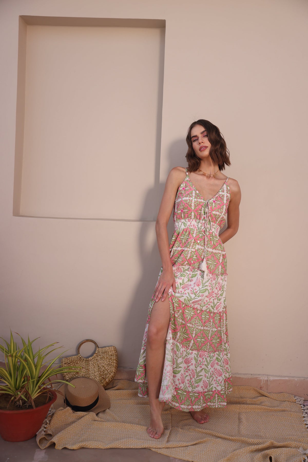 Foral Print V-neck Maxi Dress by Label Reyya - view 6