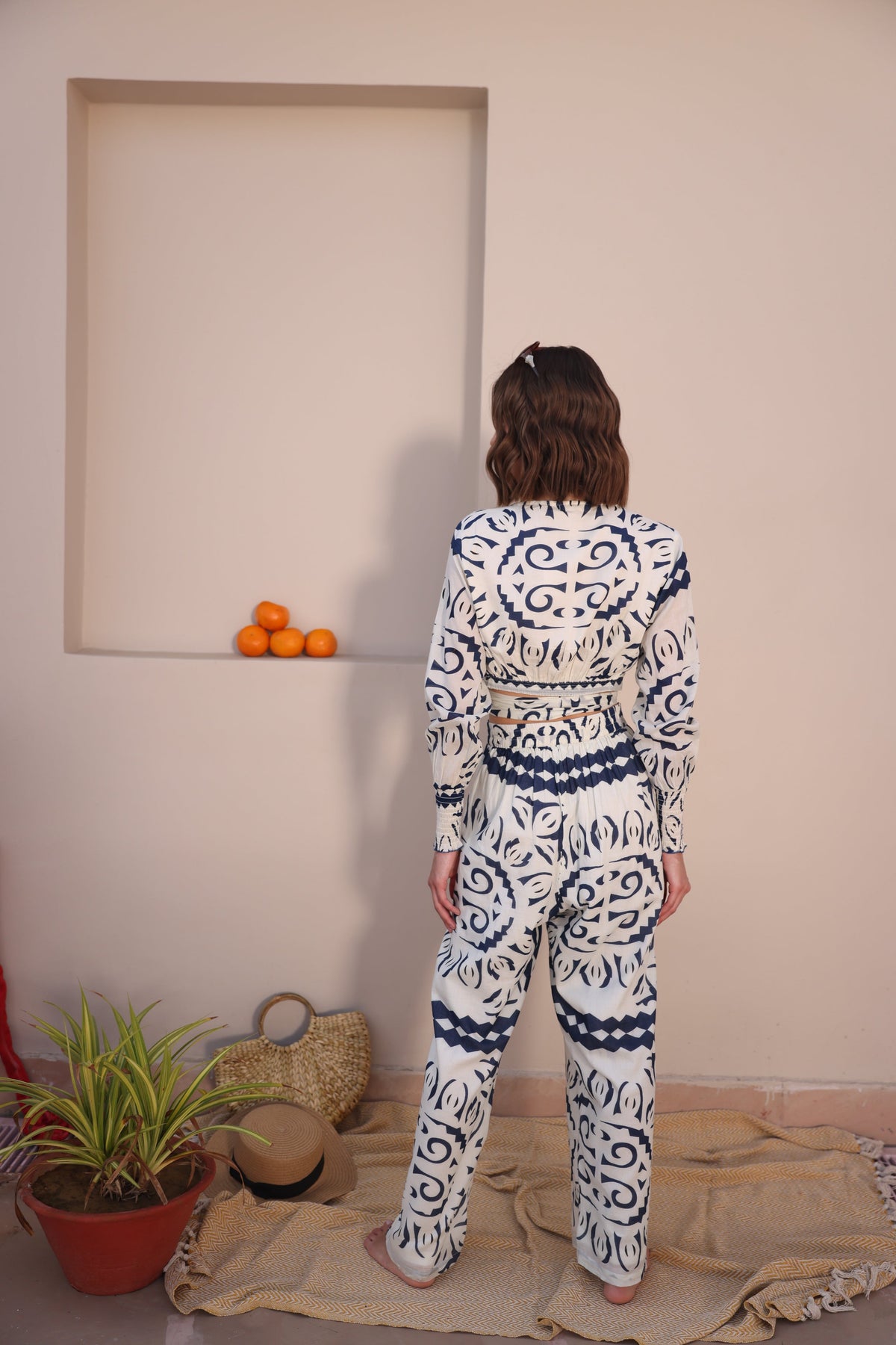 Navy Tribal Co-ord Set (Set of 2) by Label Reyya - view 5