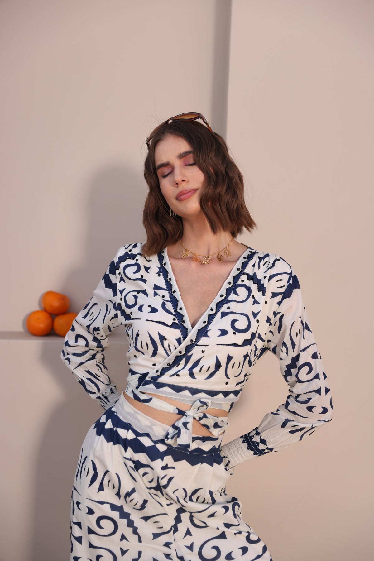 Navy Tribal Co-ord Set (Set of 2) by Label Reyya - view 7