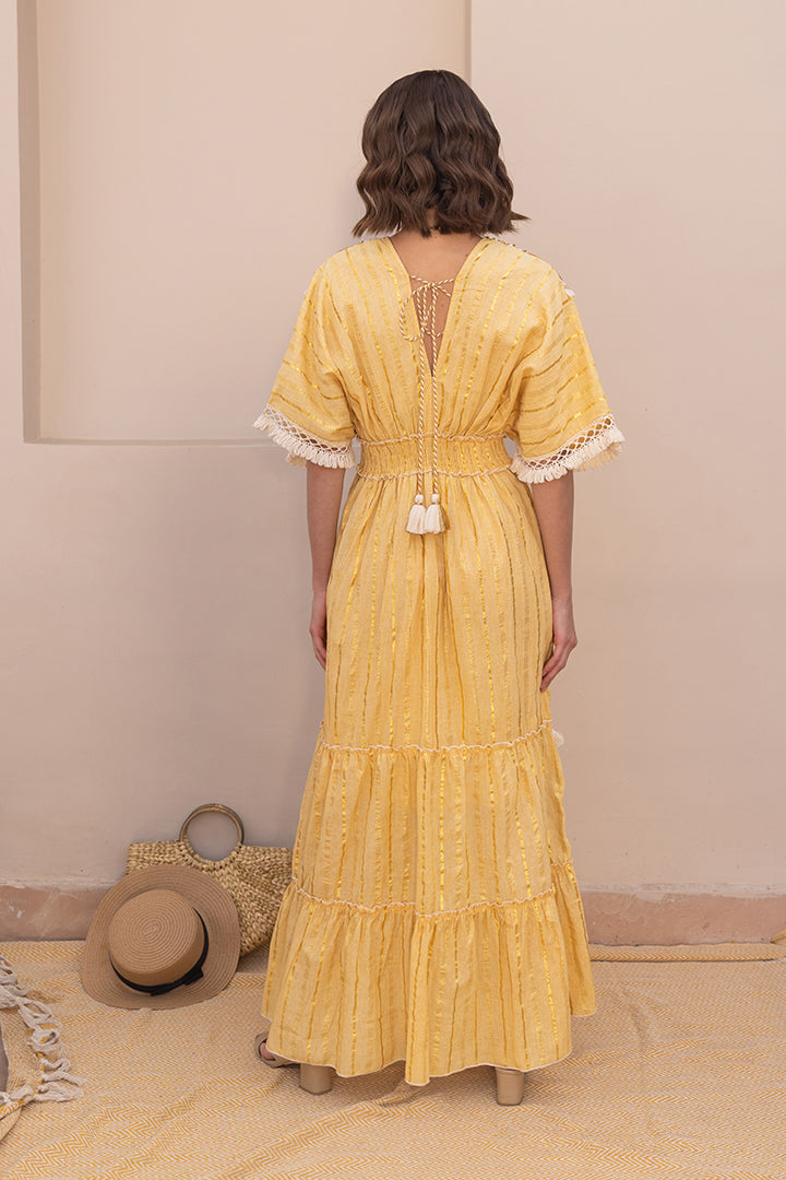 Zoya Laced Boho Kaftan-Style Resort Maxi by Label Reyya - view 4