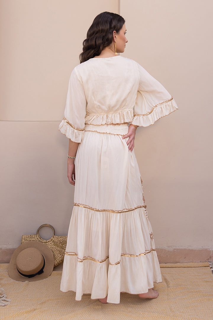 Zivaya Boho Ruffle Blouse & Skirt Cord-set by Label Reyya - view 4
