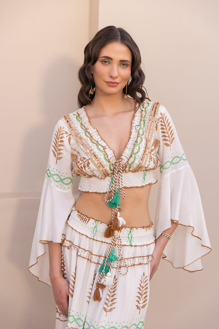 Miraya Hand-crafted Boho Cord-set — Brown