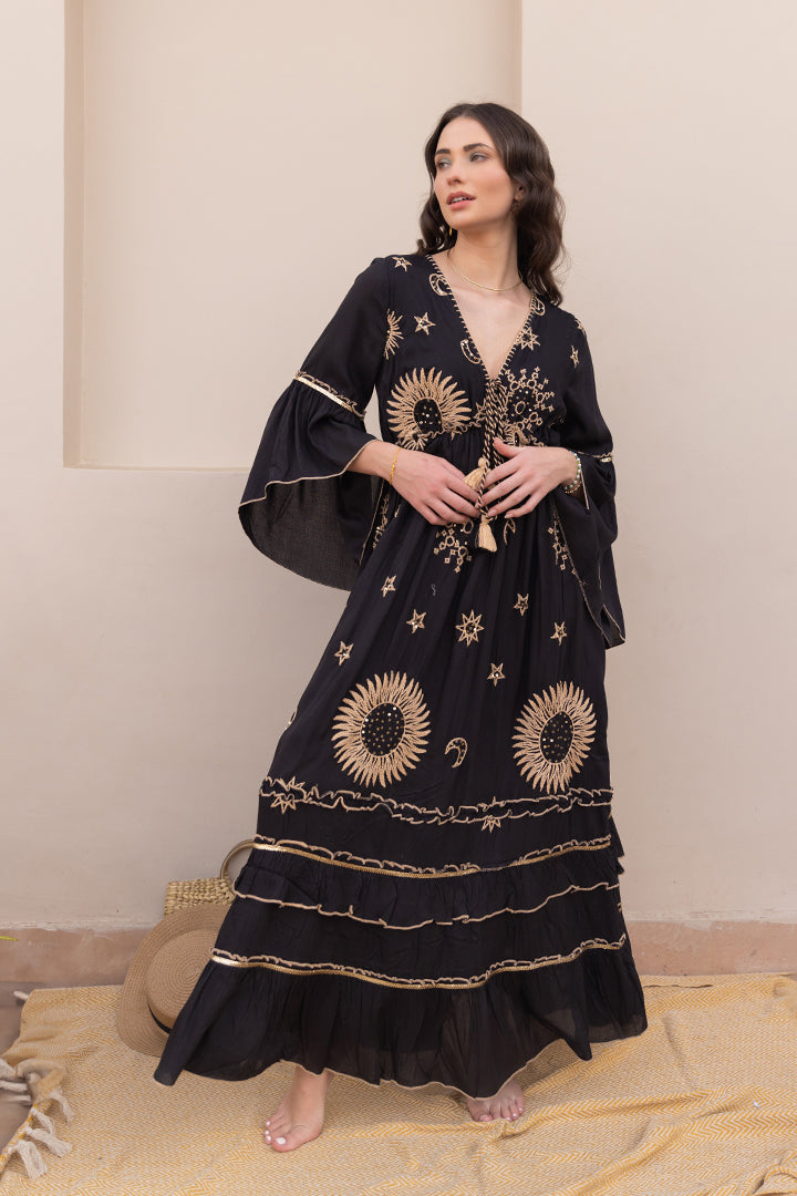 Zarah Boho Sun Maxi — Black