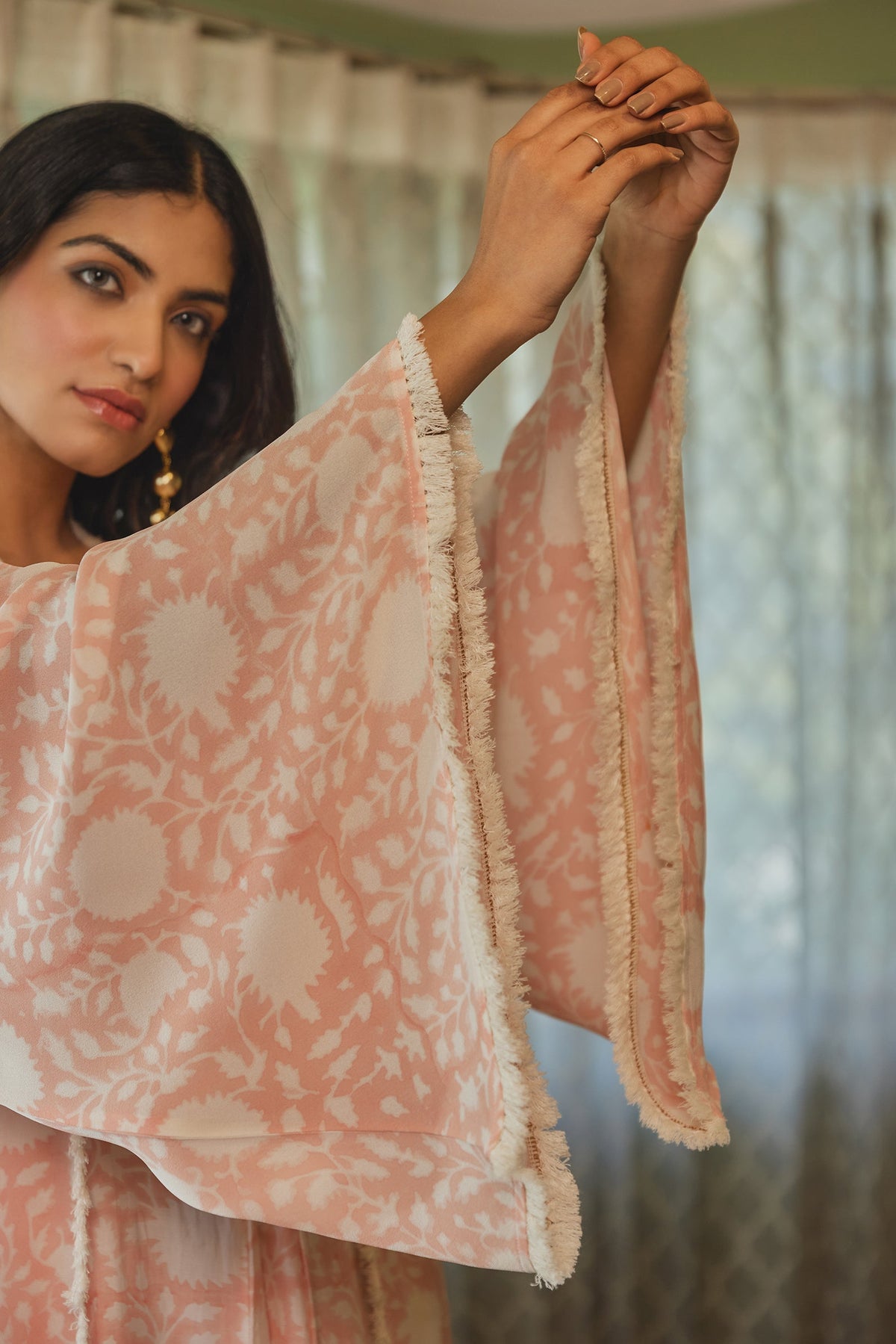 Peach Maxi Dress with Jacket by Kapraaha - view 5