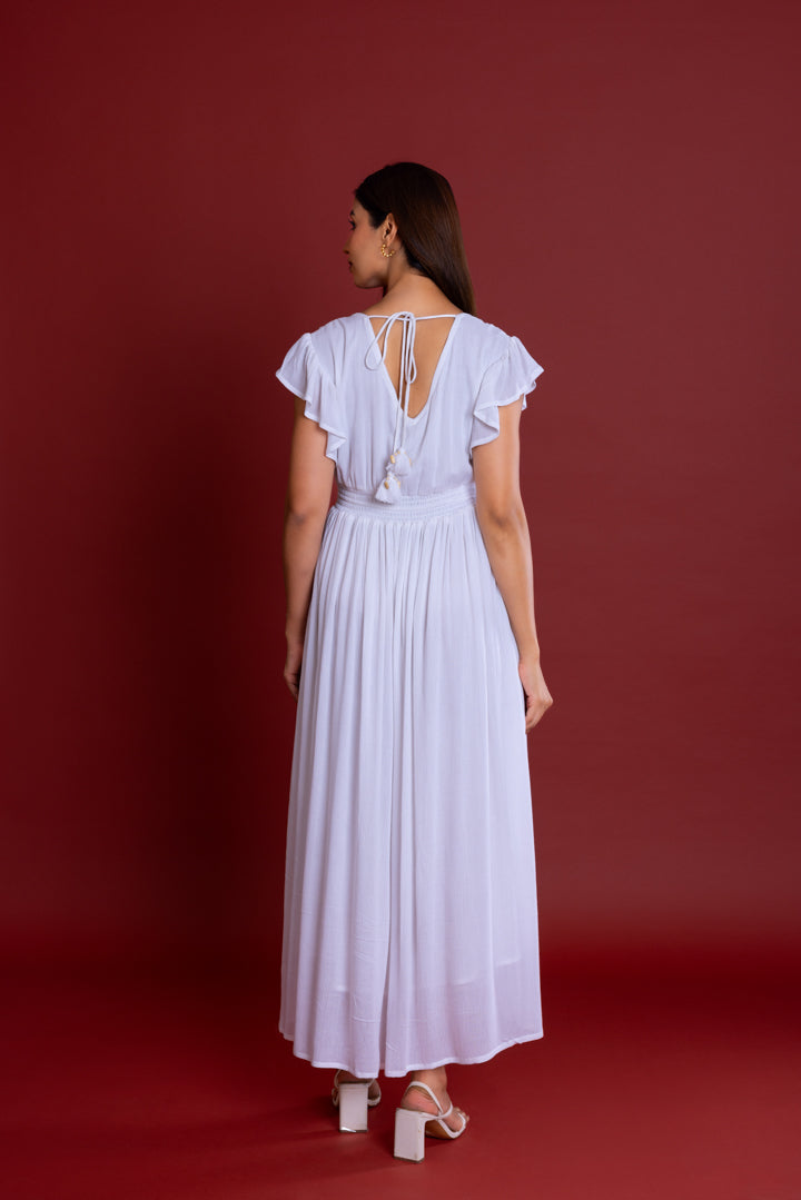Bohemian White Button Down Maxi by Label Reyya - view 3