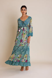 Floral Print V-neck Maxi by Label Reyya - view 1