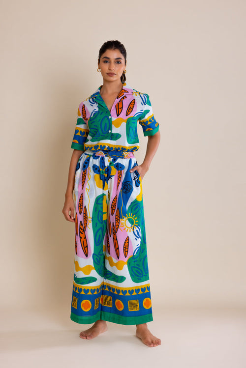 Graffiti Print Boho Cord Set(set of 2) by Label Reyya - view 1