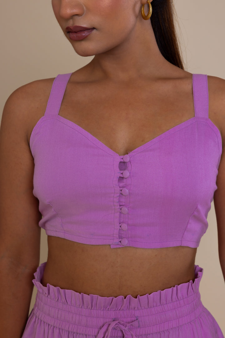 Solid Purple Boxy Fit Shirt Co-ord Set by Label Reyya - view 4