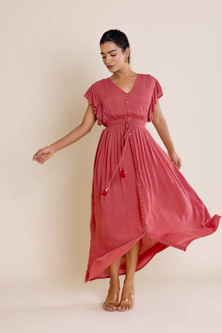 Bohemian Rust Button Down Maxi by Label Reyya - view 7