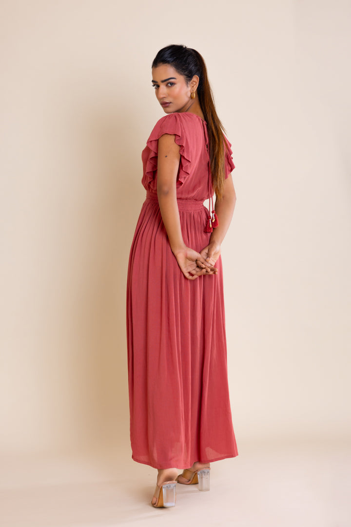 Bohemian Rust Button Down Maxi by Label Reyya - view 3