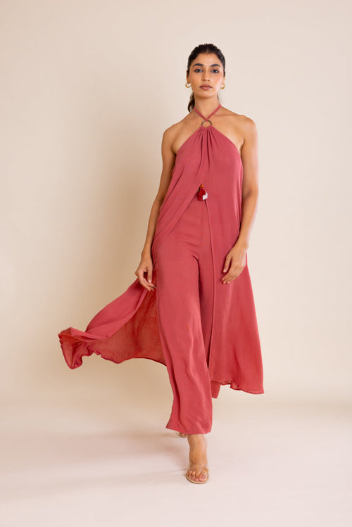 Solid Rusty Long Resort Cord Set by Label Reyya - view 1